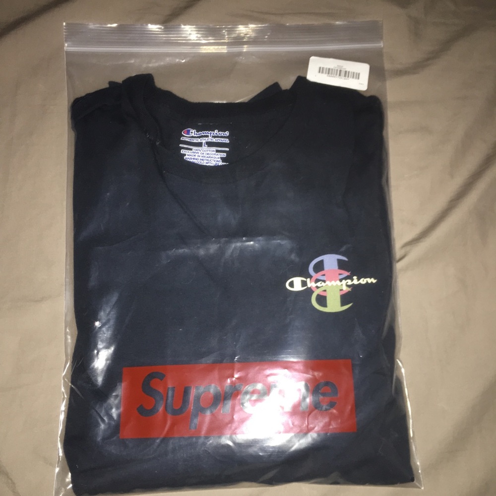 Supreme x Champion Navy Long Sleeve
